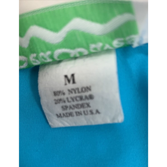 Sea‎ Waves Cover Wrap Skirt Womens Medium Turquoise Blue Swim Coverup Bottoms - Picture 5 of 10